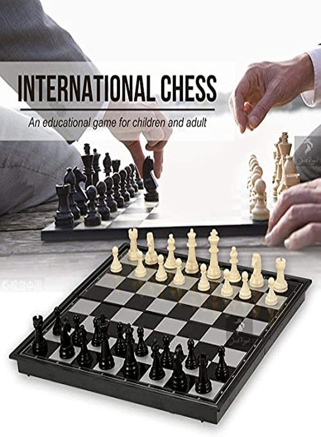 AASMUDRAT Chess Board 10x10 Magnetic Chessboard Game Set with Folding Travel Portable Case Travel Chessgame Premium Classic Black & Ivory Color Pieces Prefect Gift for Kids. - Image 4